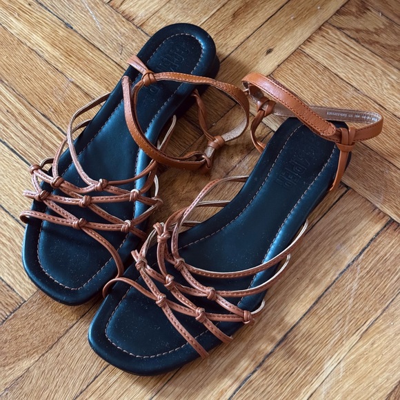 Camper Brown Leather Strappy Sandals - Picture 2 of 6